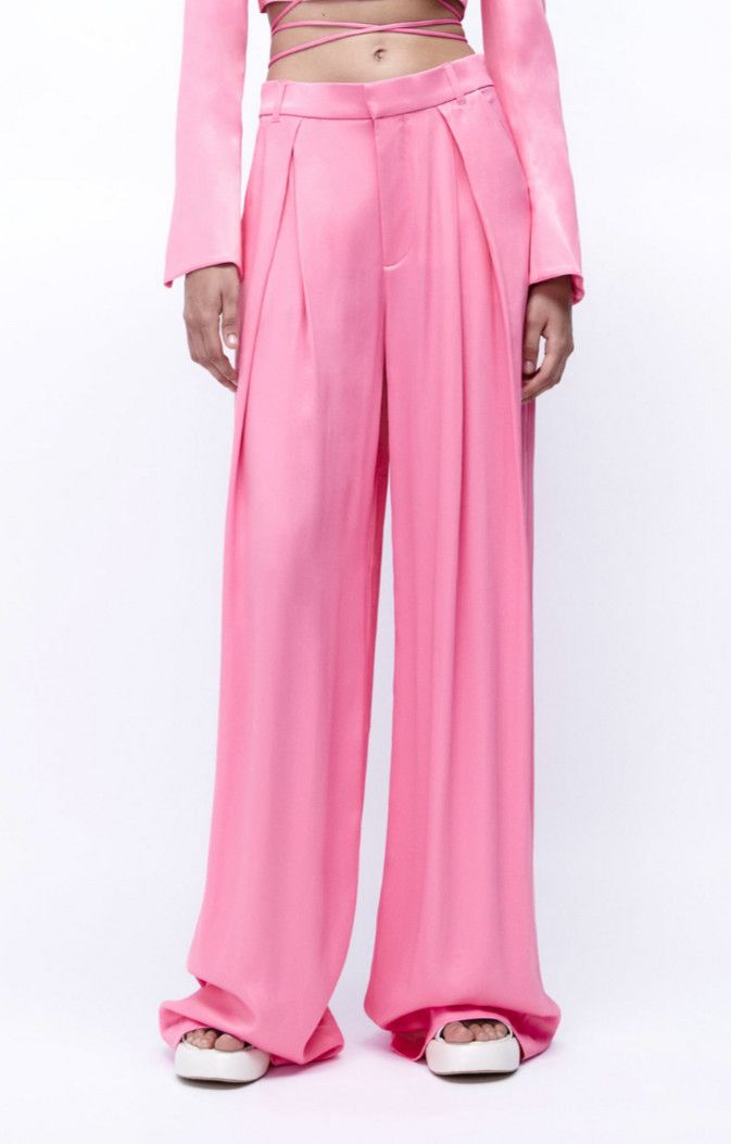 Pantalón Palazzo Satinado Rosa Barbie 💖🌸