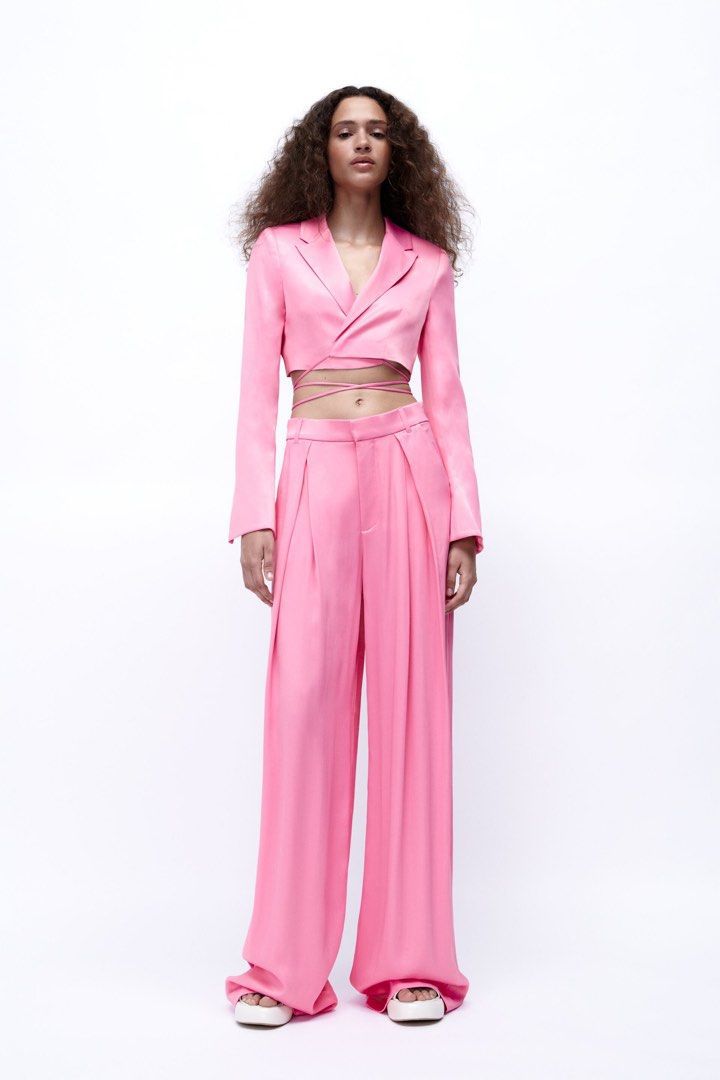 Pantalón Palazzo Satinado Rosa Barbie 💖🌸