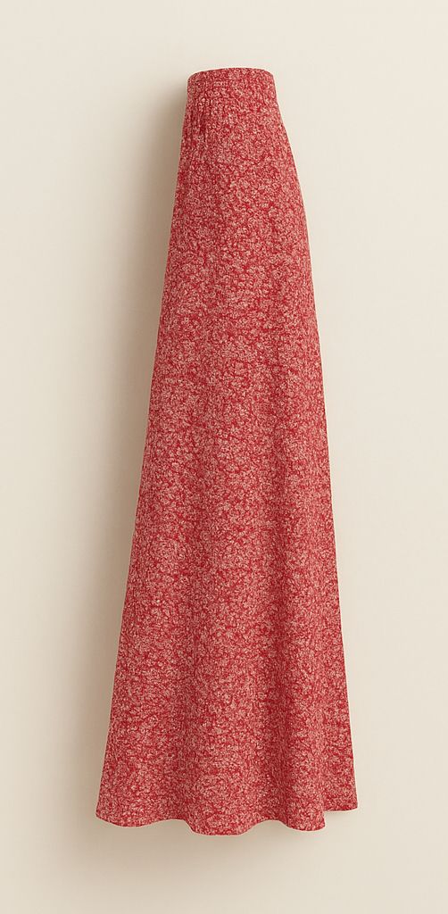 Falda midi floral rojo coral – Frescura romántica para el día a día