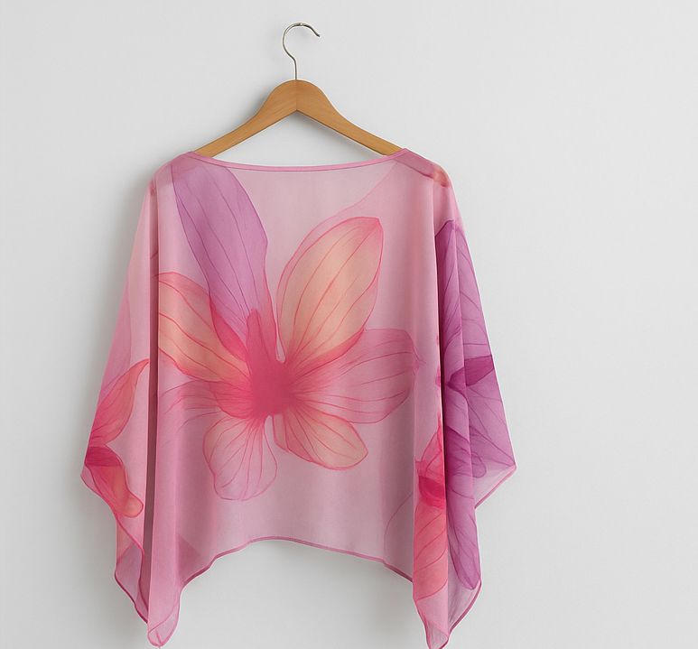 Blusón floral de gasa en tonos rosa – Ligereza y arte sobre tu piel