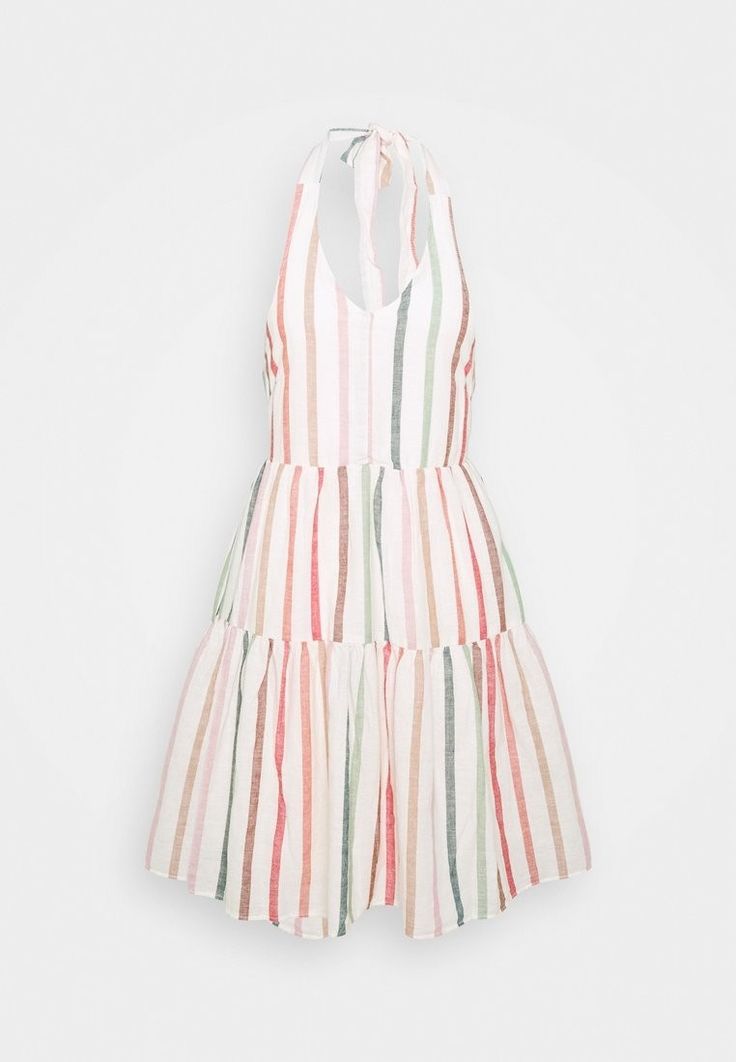 Vestido halter a rayas multicolor – Frescura vibrante de verano
