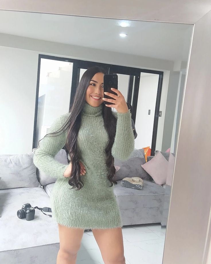 Vestido tejido tipo suéter
