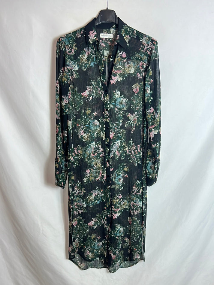 Vestido semi transparente Zara