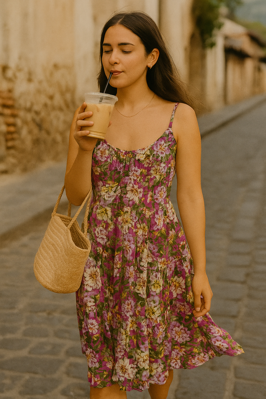 Vestido con barillas en costillas
