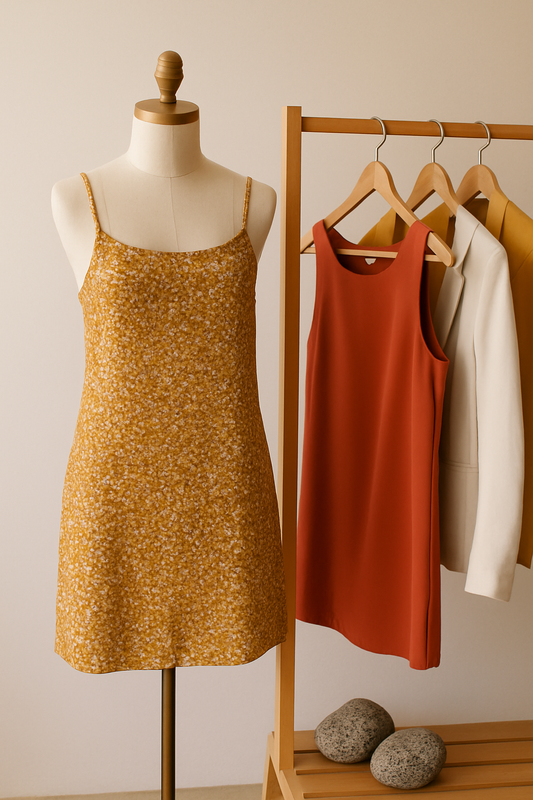 Vestido floral mostaza
