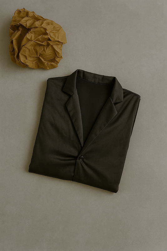 Blusa satinada negra