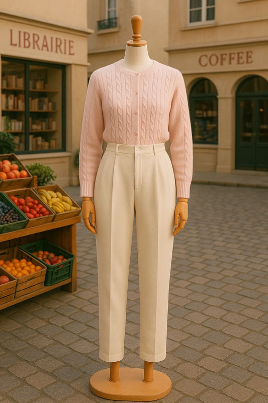 Pantalón de traje sólido con etiqueta