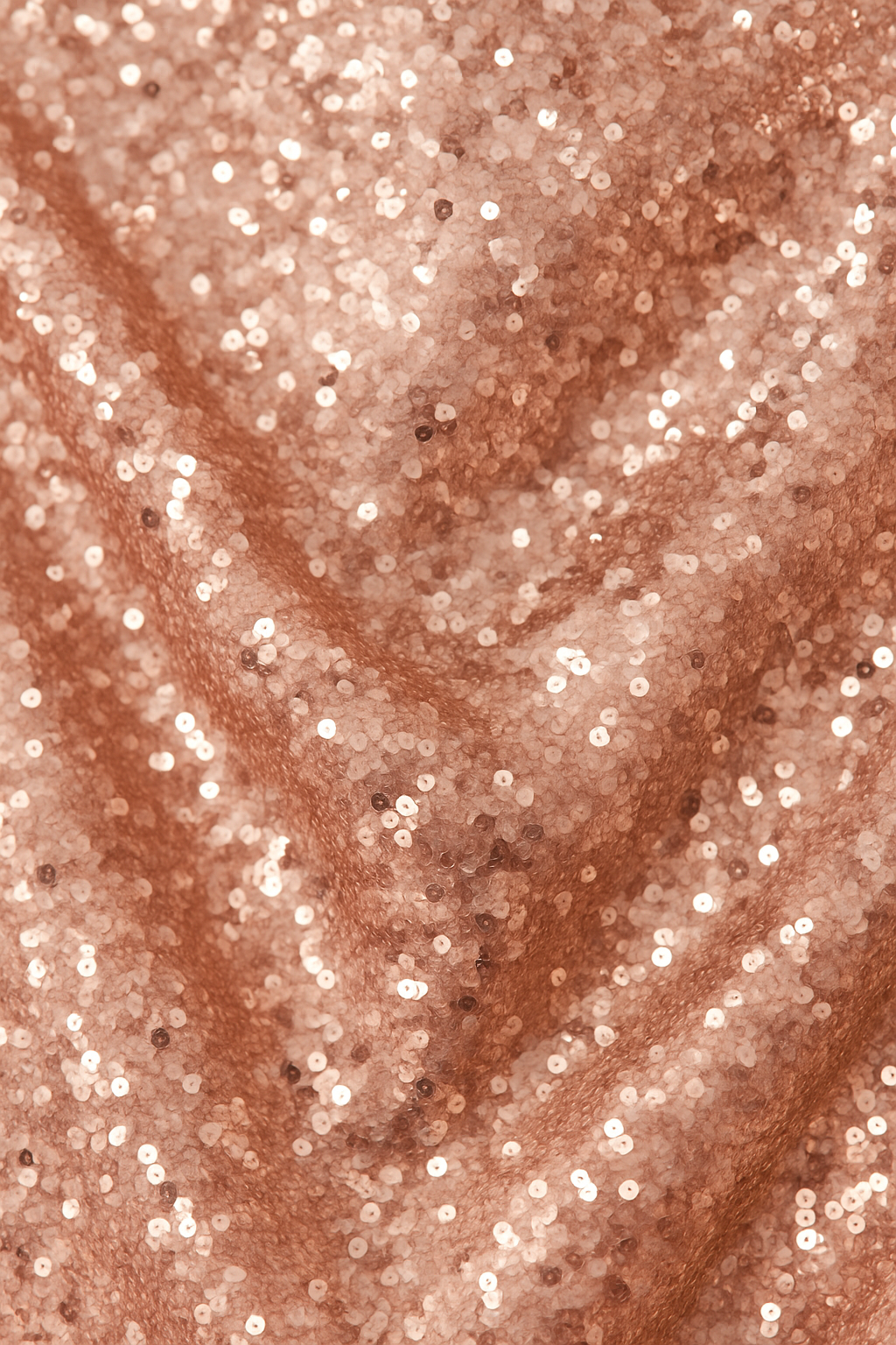 Vestido largo de fiesta con lentejuelas rose gold