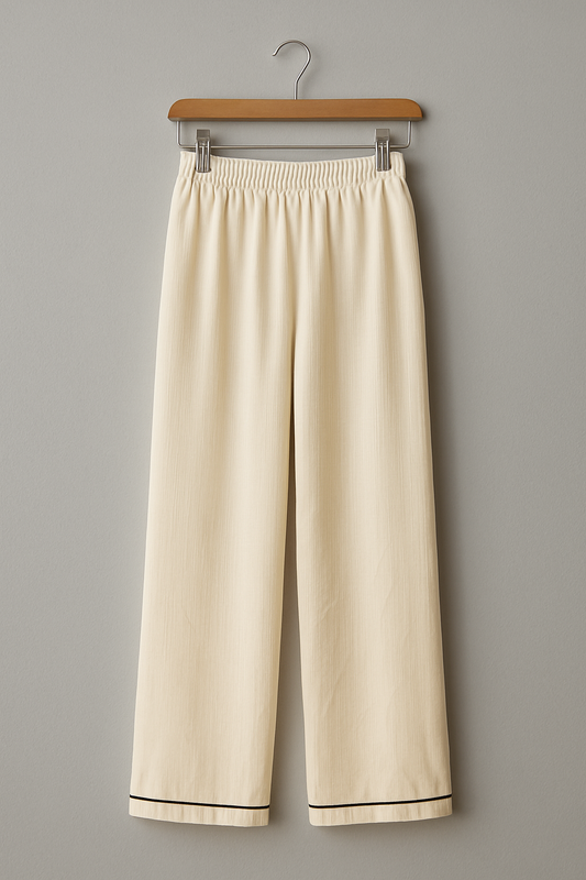 Pantalón crema de playa