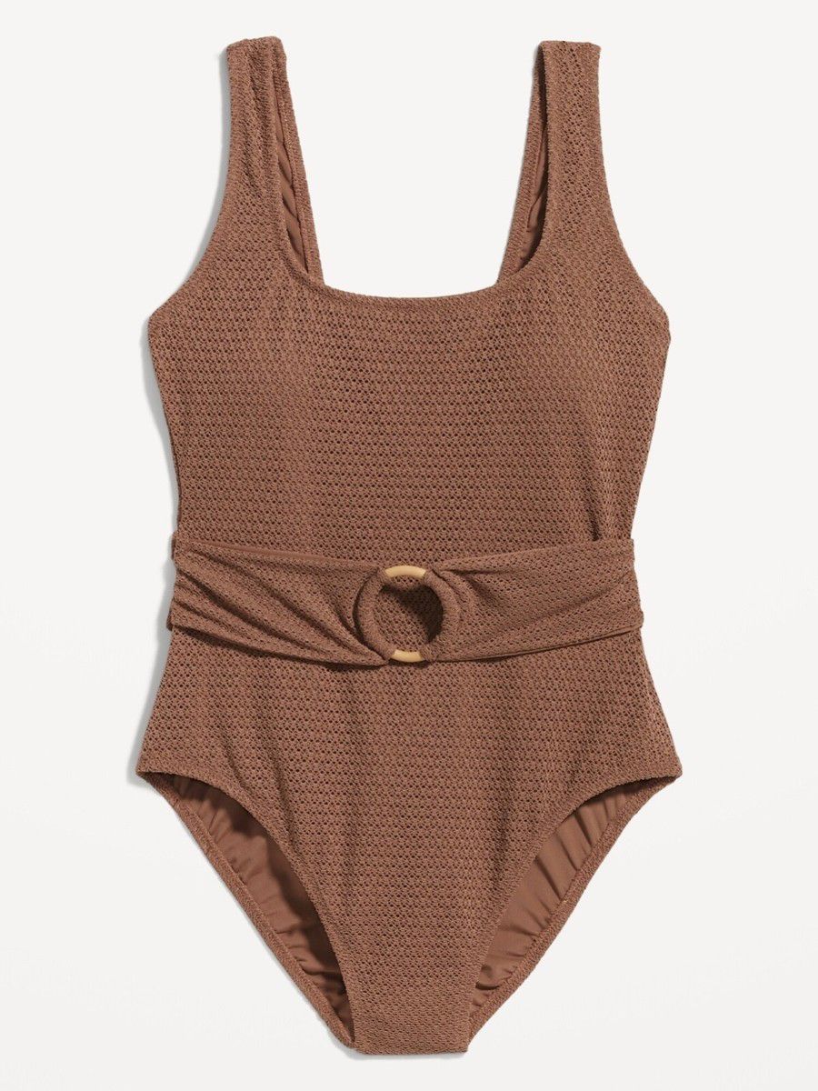 Traje de baño de una pieza café