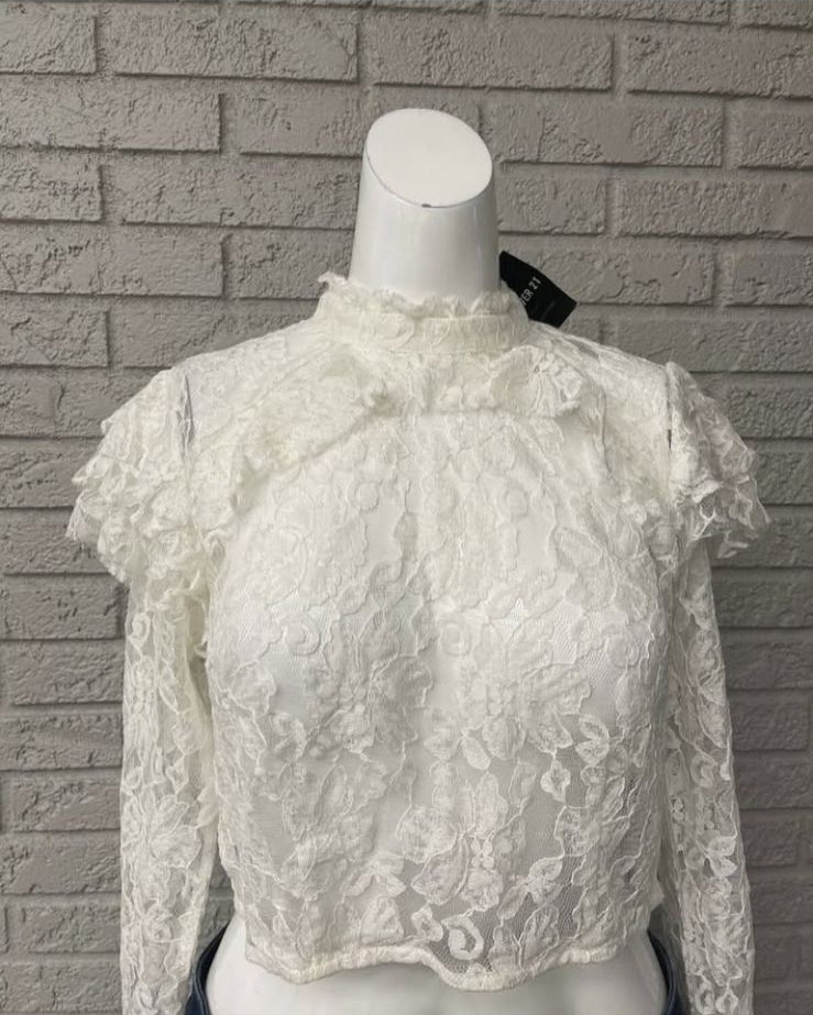 Crop Encaje Royal – Romántico y atrevido 💎🤍