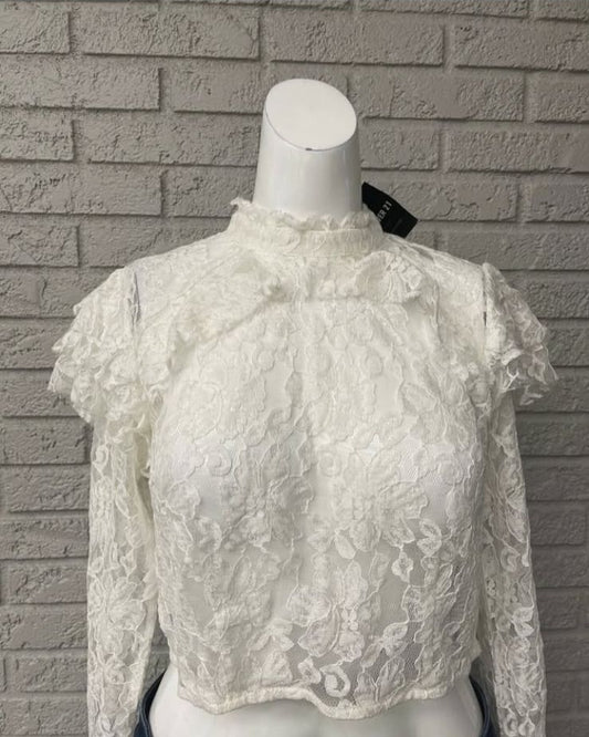 Crop Encaje Royal – Romántico y atrevido 💎🤍