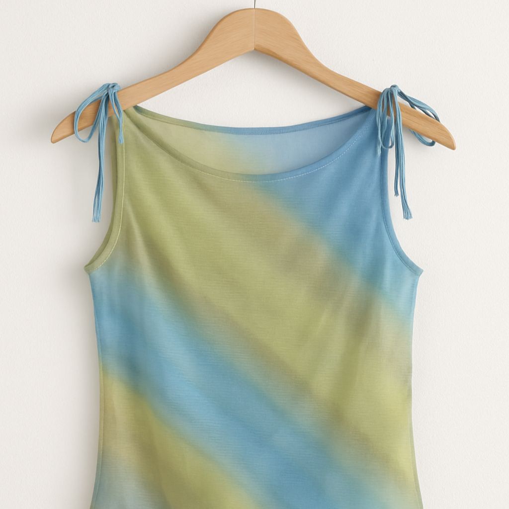 Top Transparente Degradado con Lazos en los Hombros 🌈✨