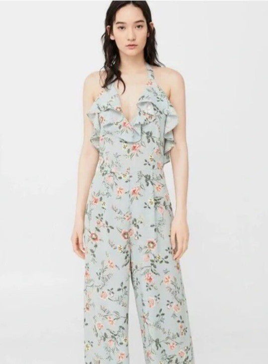 Enterizo Floral Halter con Volantes y Pierna Ancha 🌸🌿
