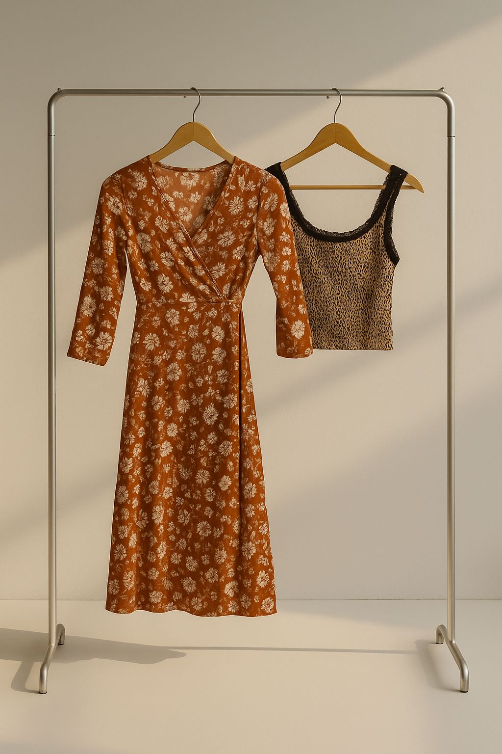 Vestido largo con mangas con estampado